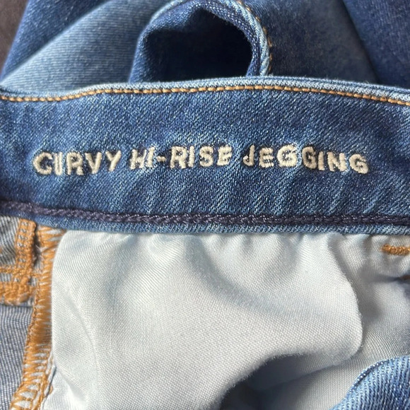 AMERICAN EAGLE Curvy Hi-Rise Jegging Jeans Blue Dark Wash Denim Stretch Size 6 - Picture 8 of 12